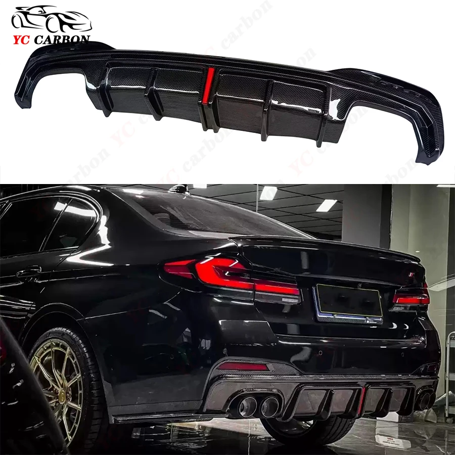 

For BMW 5 Series M5 F90 G30 G38 540i 530i Sports KB Style Carbon Fiber Rear Lip Diffuser Back Bumper Spoiler Separator Body Kit