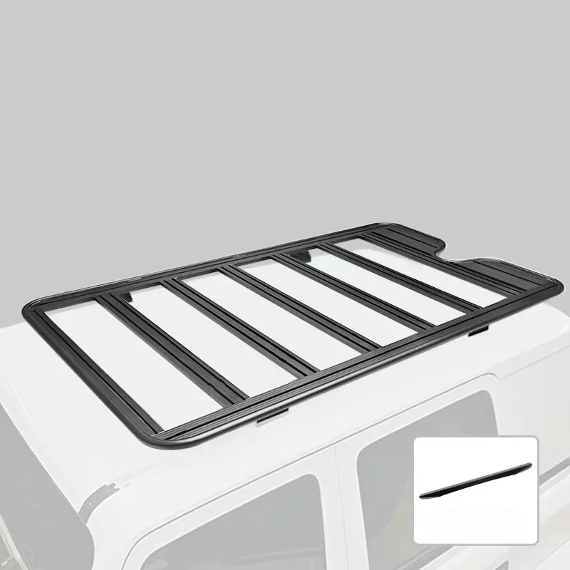 300kg Capacity Aluminum Roof Rack Basket For Bronco , Black Luggage Cargo Carrier
