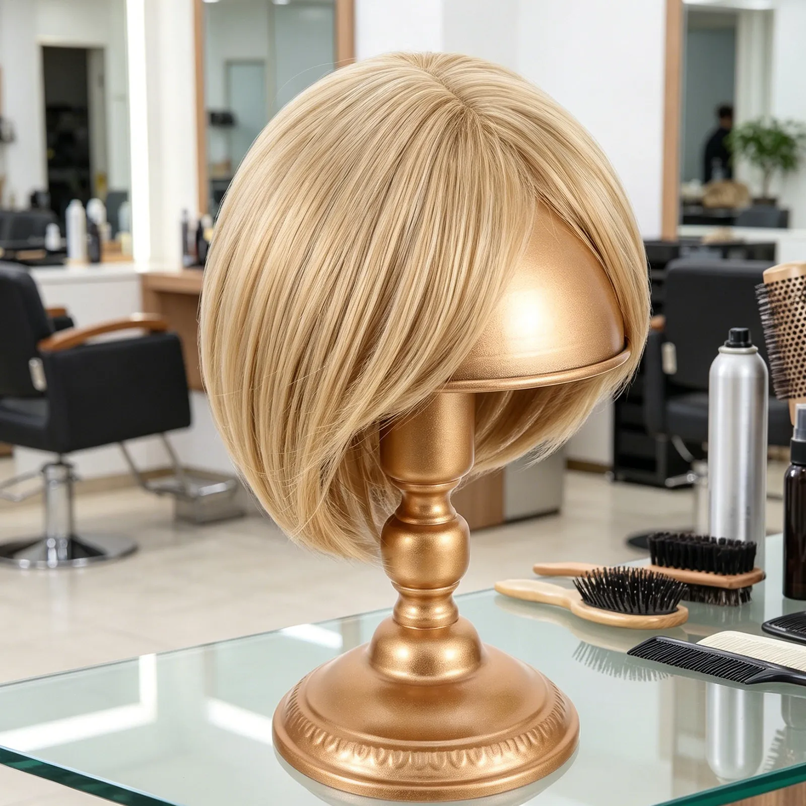 Robust Vintage Gold Iron Hat Stand Tabletop Floor Standing Hat Display Rack for Boutique Store Window Display Wigs Cap Support