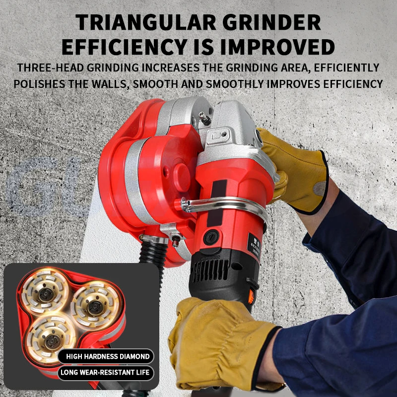 

110-165cm Adjustable Speed Handheld Rough Grinder With Extension Pole Wall Plasterer Spatula Cement Concrete Floor Rough