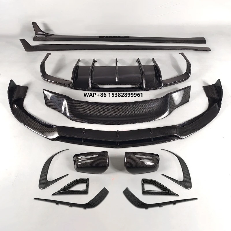 

For CLS63 W218 LCI Full Carbon Fiber B-Style Body Kit Front Lip Rear Lip Side Skirts Spoiler Mirror Caps Tail Wing