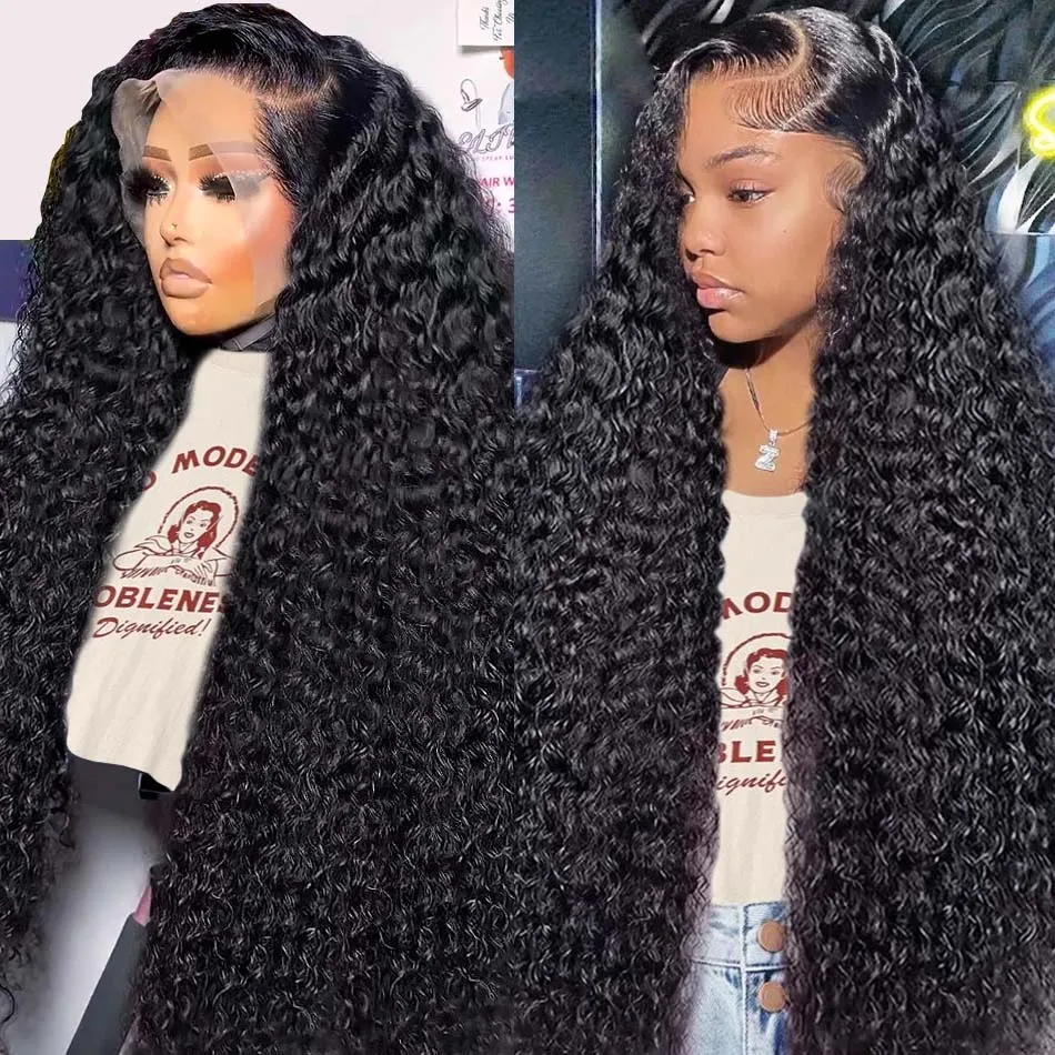 

40Inch Water Wave Frontal Wigs 13x6 HD Lace Frontal Human Hair Wig For Women Curly Human Hair Transparent 13x4 Lace Frontal Wigs
