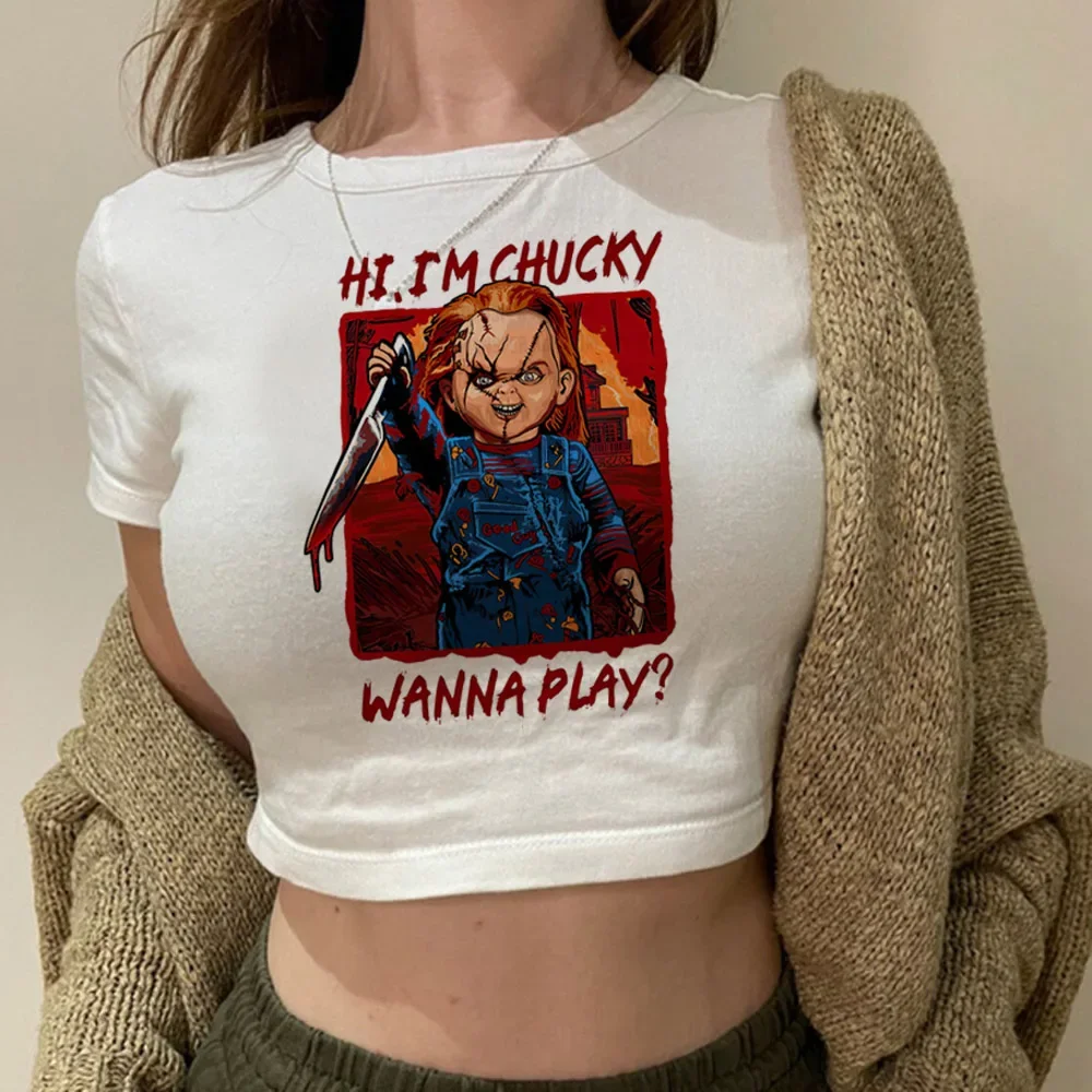 خمر الجنية Gyaru Verano Mujer Camiseta تشاكي المحاصيل الأعلى بيبي دول Recortado الملابس الجمالية #3