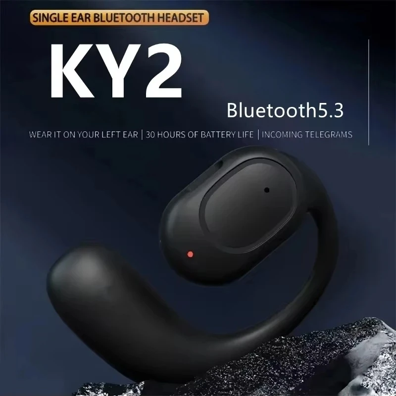 Single Wireless Earphones Left Ear Headphones Hi-Fi Ear-Hook Music Sports  Headset for All Smartphones