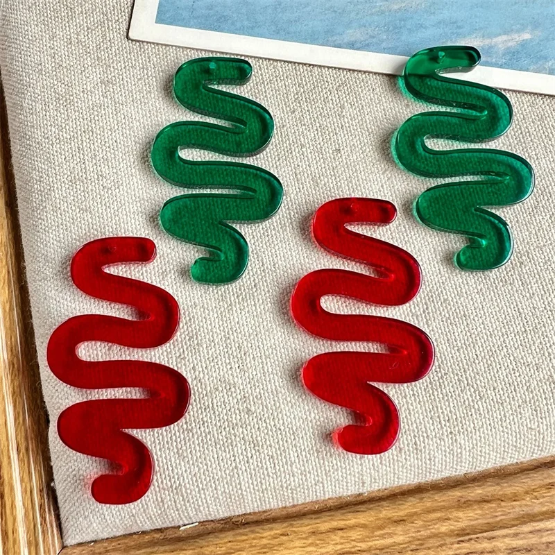 New style 50pcs/lot color print geometry Wave shape acrylic beads diy jewelry garment hair accessory