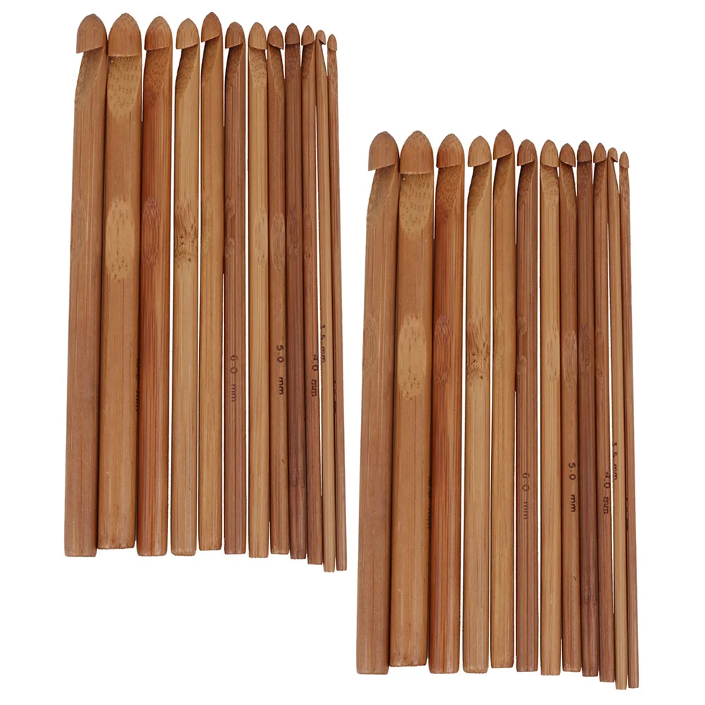 

2 set Bamboo Crochet Hooks Lightweight Knitting Needles Sweater Lace Gloves Scarves Hats Blankets Portable Long Lasting