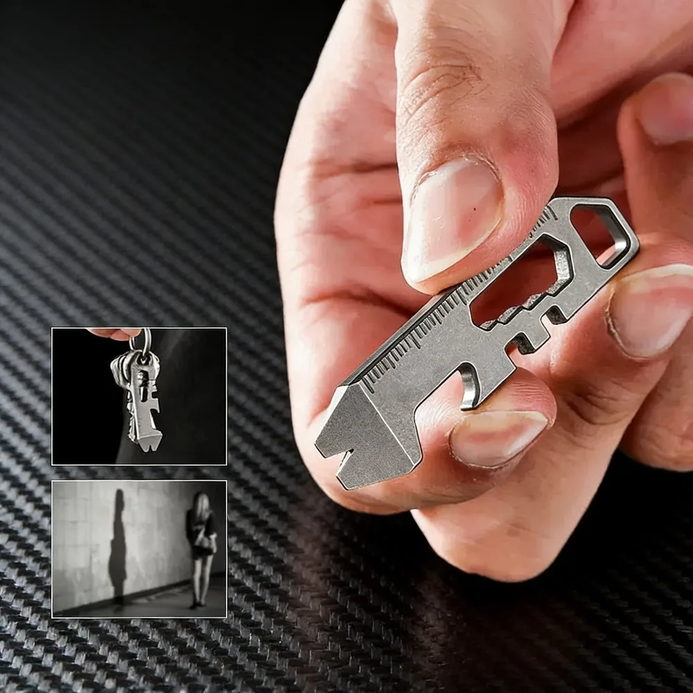 2026 Titanium Alloy Mini Wrench Bottle Opener Multi-functional Portable Camping Outdoor Tool EDC