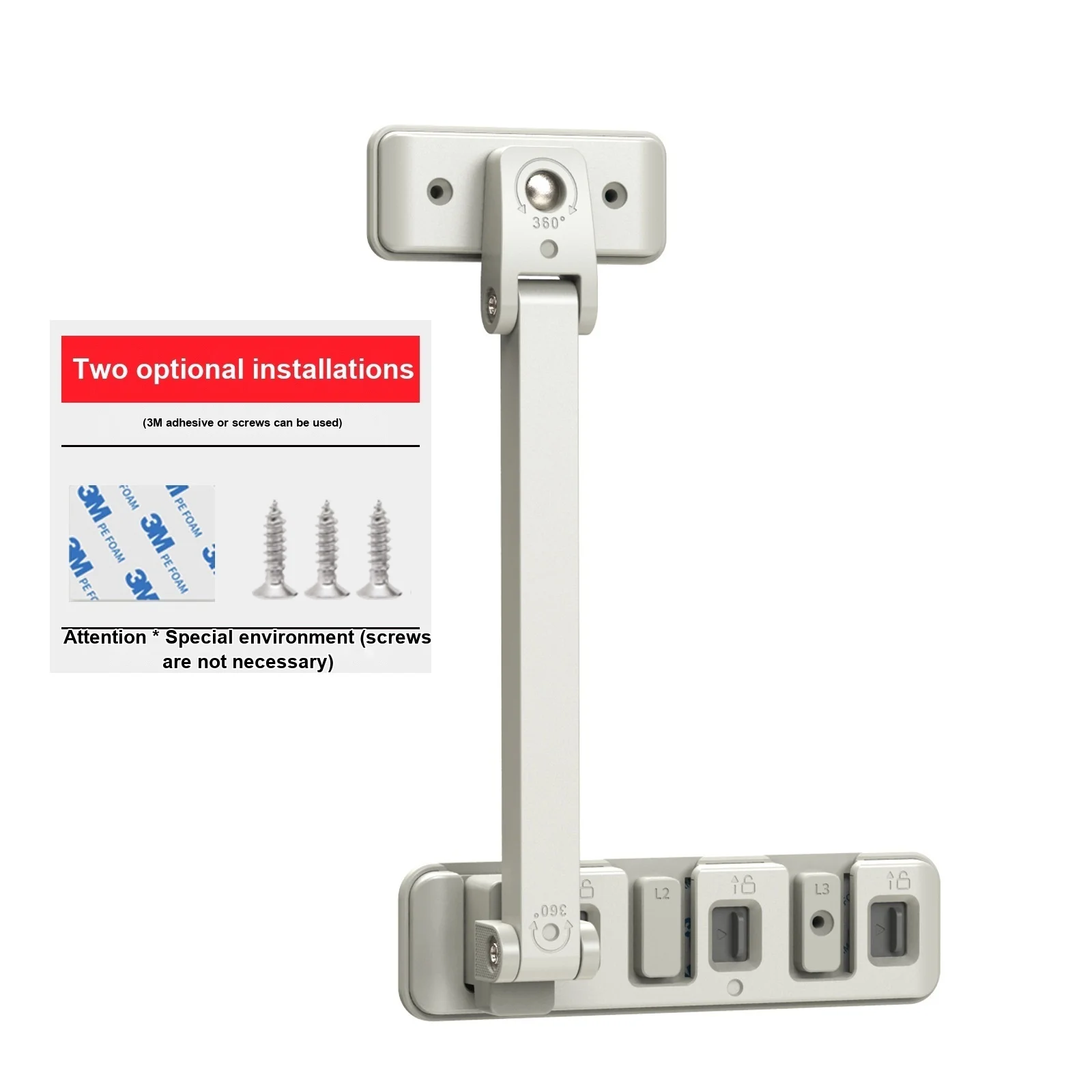 Child Safety Anti-Tip Lock Strap for TV Monitor, Door Window Lock, Anti-Push Fixed Bracket Limiter, Baby Proofing for Home