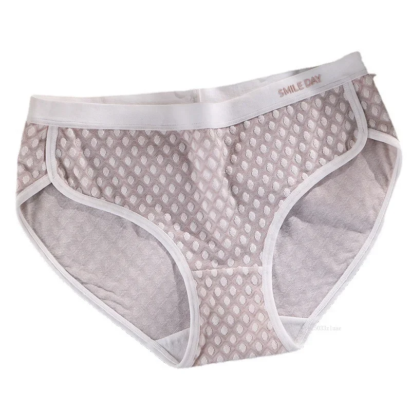 Women\'s Cotton Briefs Modal Antibacterial Underwear Sexy Jacquard Sport Comfort Briefs Traceless Breathable Plus Size Panties