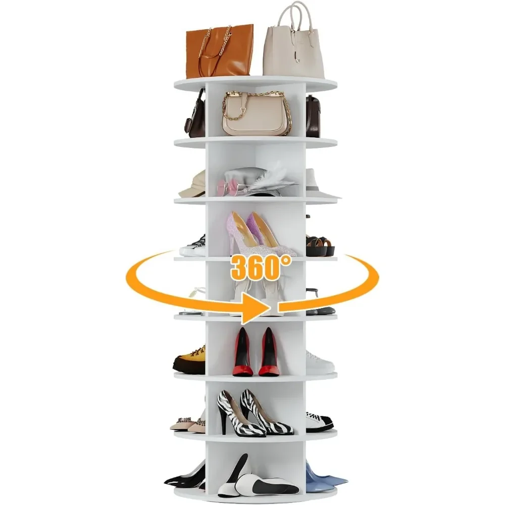 

7 Tier Rotating Shoe Rack Tower 360, Revolving Shoes Organizer Spinner, Spinning Shoes Display Lazy Susan, Shoe Hanger