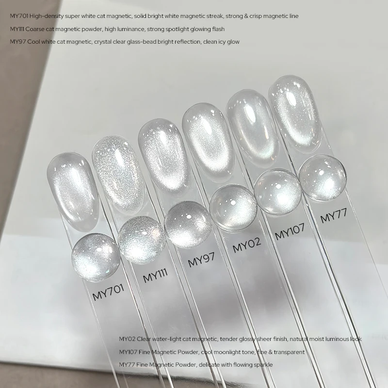 BORN PRETTY 10ml Superweißes Katzen-Magnetgel Super-Flash-Weiß Glasperlen Soak-Off UV-Magnetgel Nagellack Maniküre-Zubehör – Detail 4