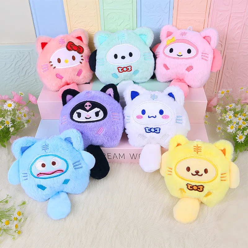 

Sanrio Hello Kitty Kuromi Pompompurin Plush Doll Backpack Charm Anime Cinnamoroll Melody Kawaii Student Keychain Girls Gifts
