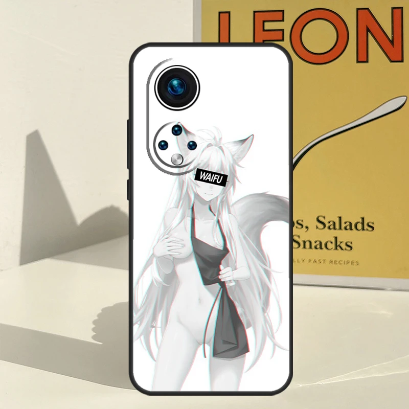 حافظة لطيفة على شكل فتاة أنيمي waifu لهاتف Honor 200 Pro X9b X9a X8b X8a X8 X9 X9c 50 70 90 Lite Honor Magic 7 5 6 Pro Funda