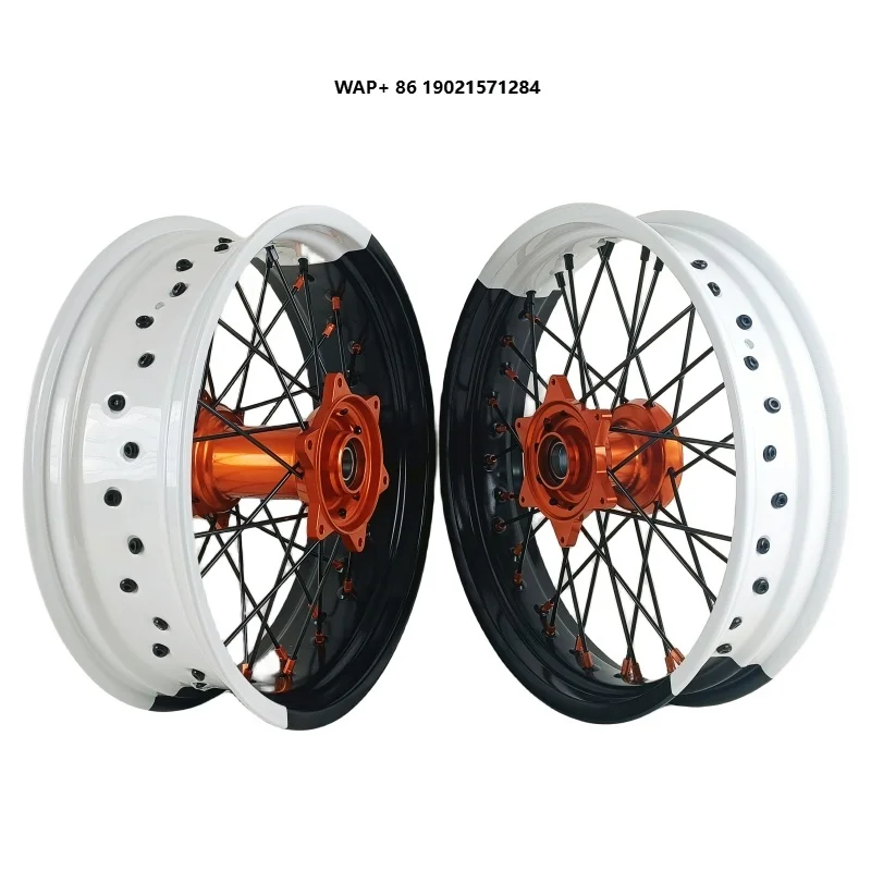 

Hot Sale Supermoto Wheels 17 Inch Set for EXC SXF EXC SXF 570FS Motorcycle Accessories Front &Rear Wheel Size 17x 3.0 17x 5.0