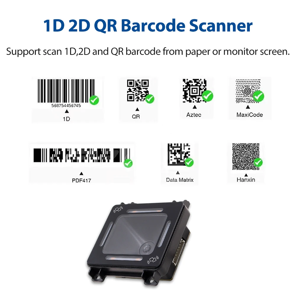 2d Barcode Scanner Module Wiegand RS485 USB RS232 Fixed Mount Scanner for Kiosk  Access Control with NFC