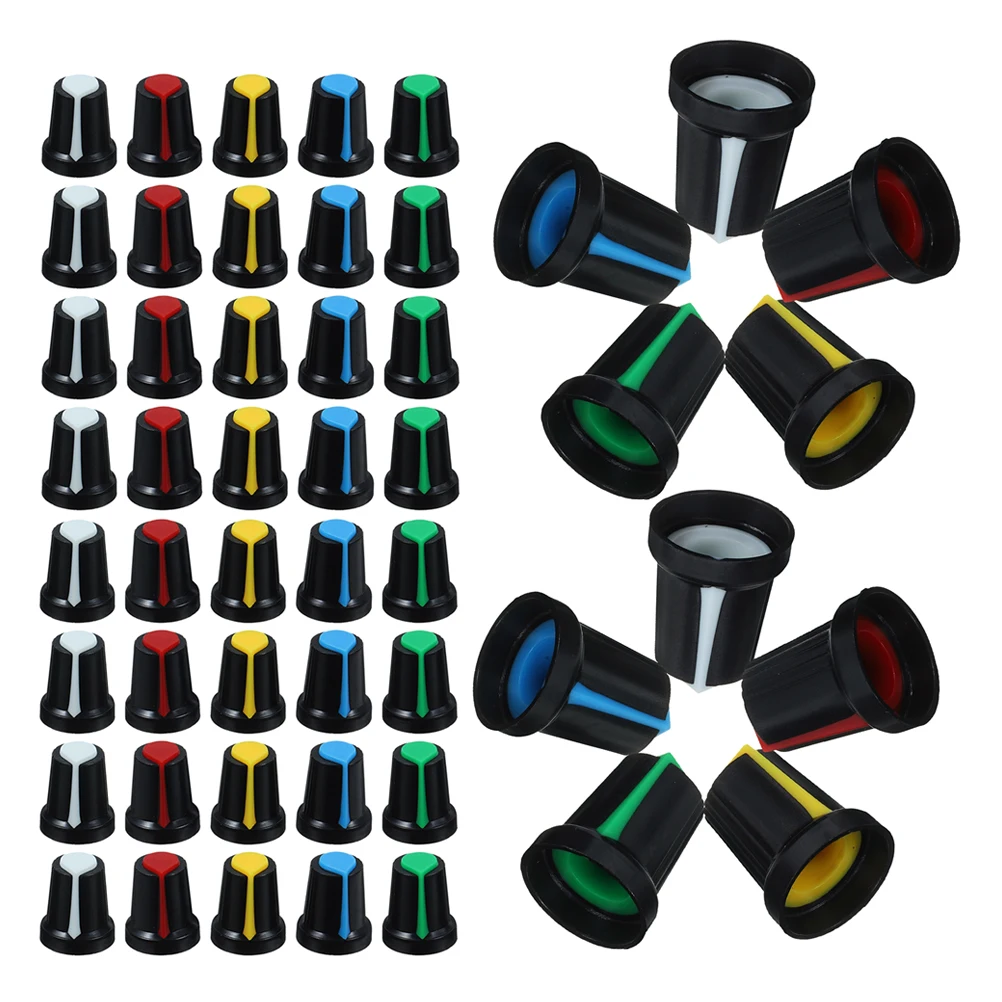 

150 Pcs Potentiometer Knob Audio Console Rotary Control Knobs Caps 6mm Plastic Mixer Replacement Dj Volume Controller