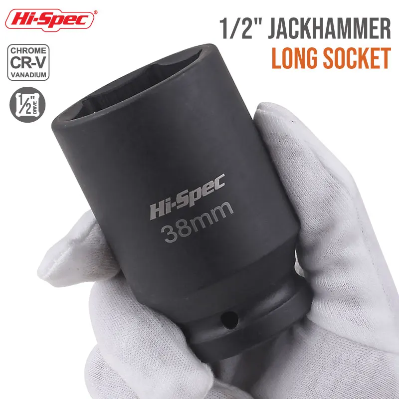Enchufe de impacto profundo 1/2, adaptador alargado, cabeza de llave hexagonal, llave eléctrica para impacto eléctrico, aire neumático, 1 ud.