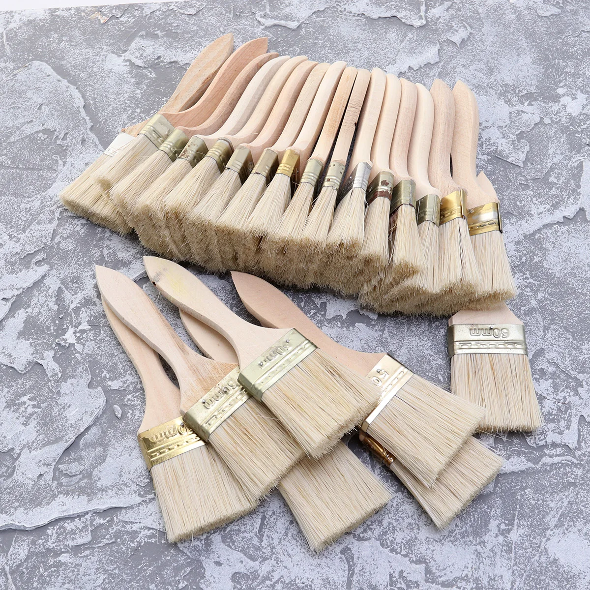 23pcs Paint Durable Wooden Handle Bristle Premium Painting Tool Brush for Furniture Home Wall Painting