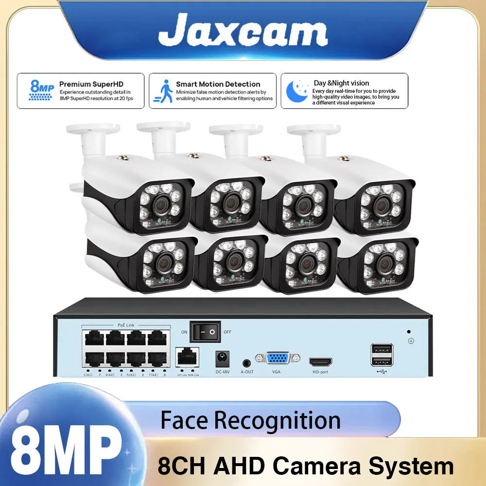 

H.265 8CH 8MP 4K POE Security Camera System Audio Record CCTV Outdoor Waterproof IP Camera Video Surveillance Kit