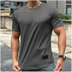 2024 new Men Summer Short Sleeve Fitness T Shirt Running Sport Gym Muscle T Shirt Workout Casual High Quality Tops Clothing