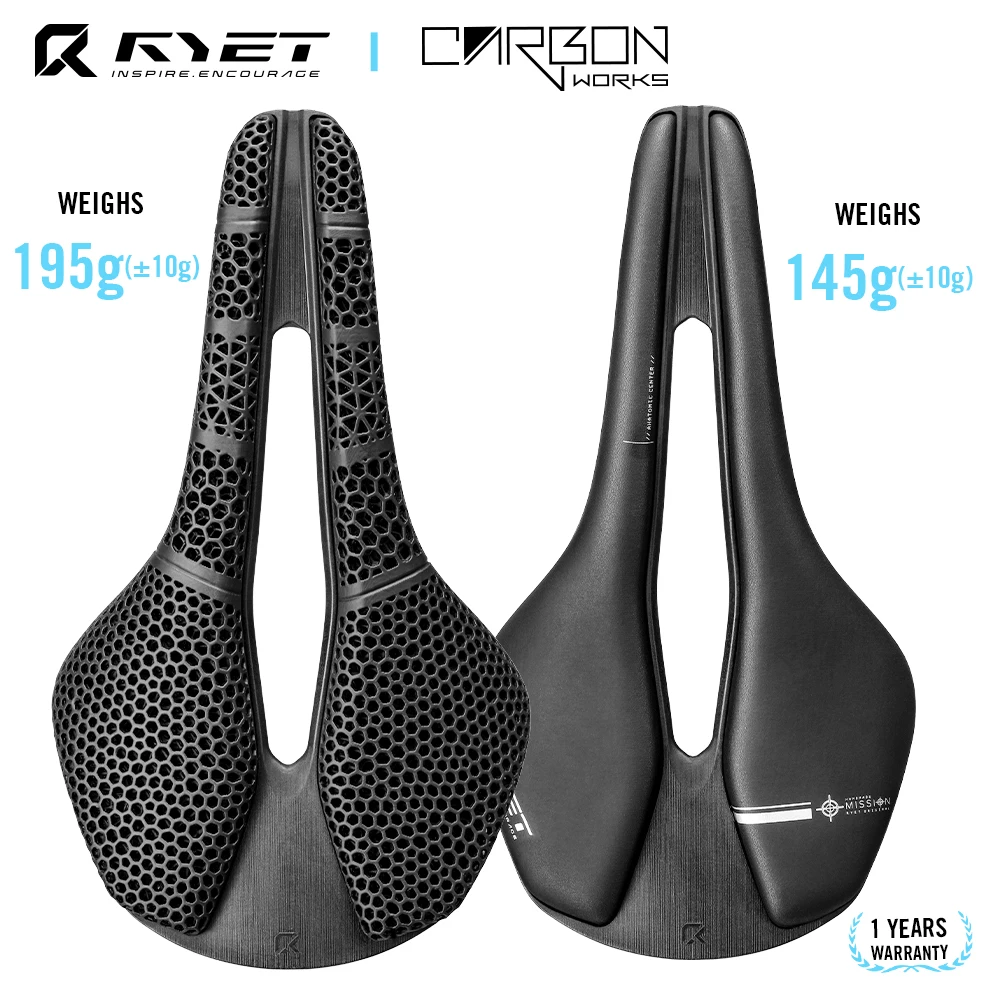 

RYET 3D Printed 135mm/143mm Bike Saddle 7mmx9mm 145g/95g Unique Design Bicycle Seat MTB Gravel Road Bicycle Saddle Cycling Parts