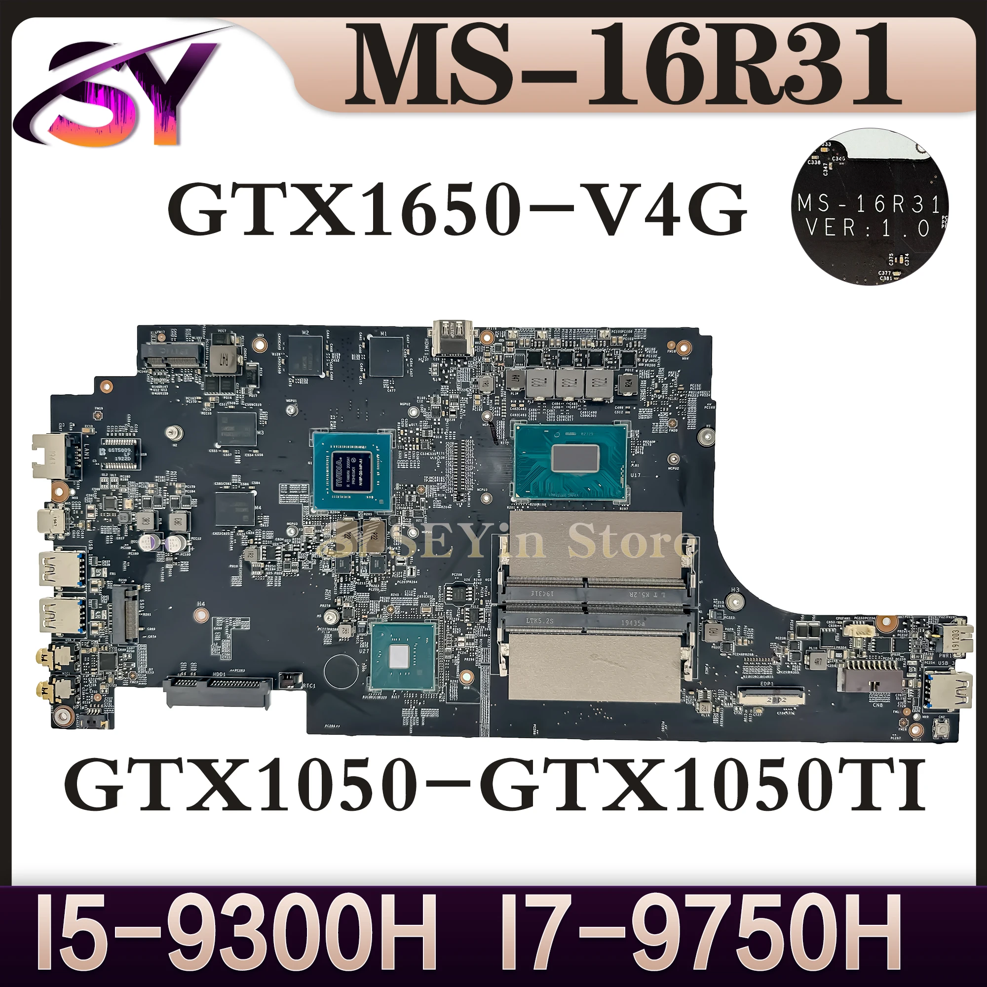 

MS-16R31 Mainboard For MSI GF63 9SC MS-16R3 16R3 Laptop Motherboard I5-8300H I7-8750H I5-9300H I7-9750H 100% Working