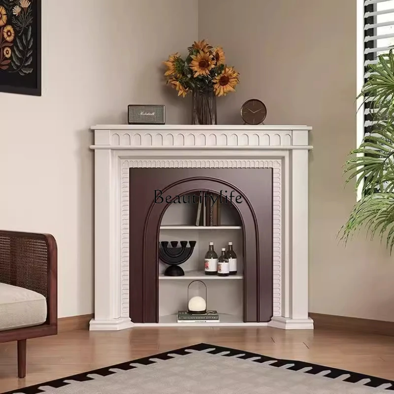 

XX39French retro rack rack antique living room porch fireplace decorative cabinet