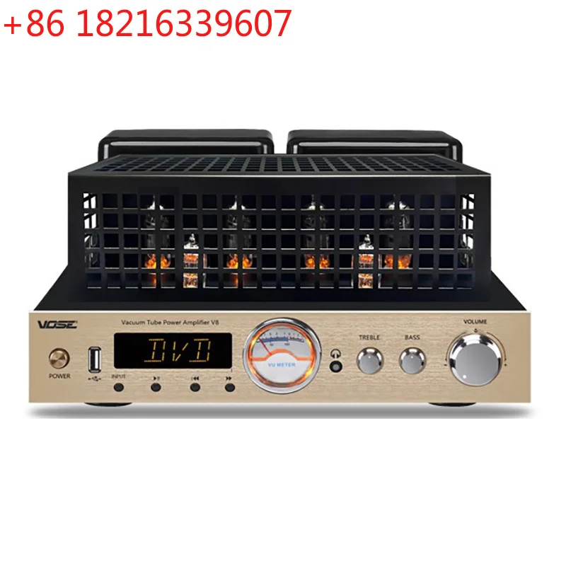 YAO V8 High-End Tube Power Amplifier Bluetooth 5.0 120W X 2 Output Hi-Fi Home Amp with Optical & Coaxial Decoding Subwoofer Outp