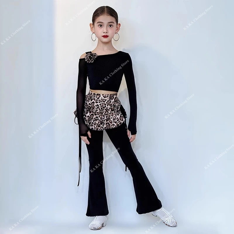 

Костюм для латинских танцев для девочек, платье для танцев румбы, танго, детские стандартные платья для соревнований по бальным танцам, платье для латинских танцев