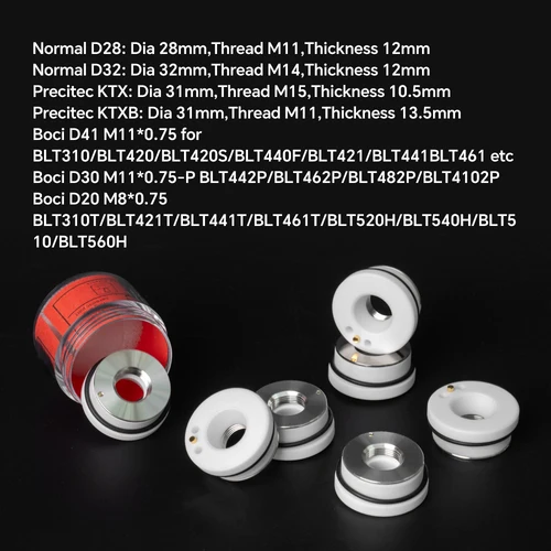 Imagen 2 del producto Eazerboo Anillo de cerámica láser D28 M11 D32 M14 D31 M15 D13 M5 soporte de boquilla de cerámica para 3D Raytools Boci D41 M11 Precitec KTX KTXB