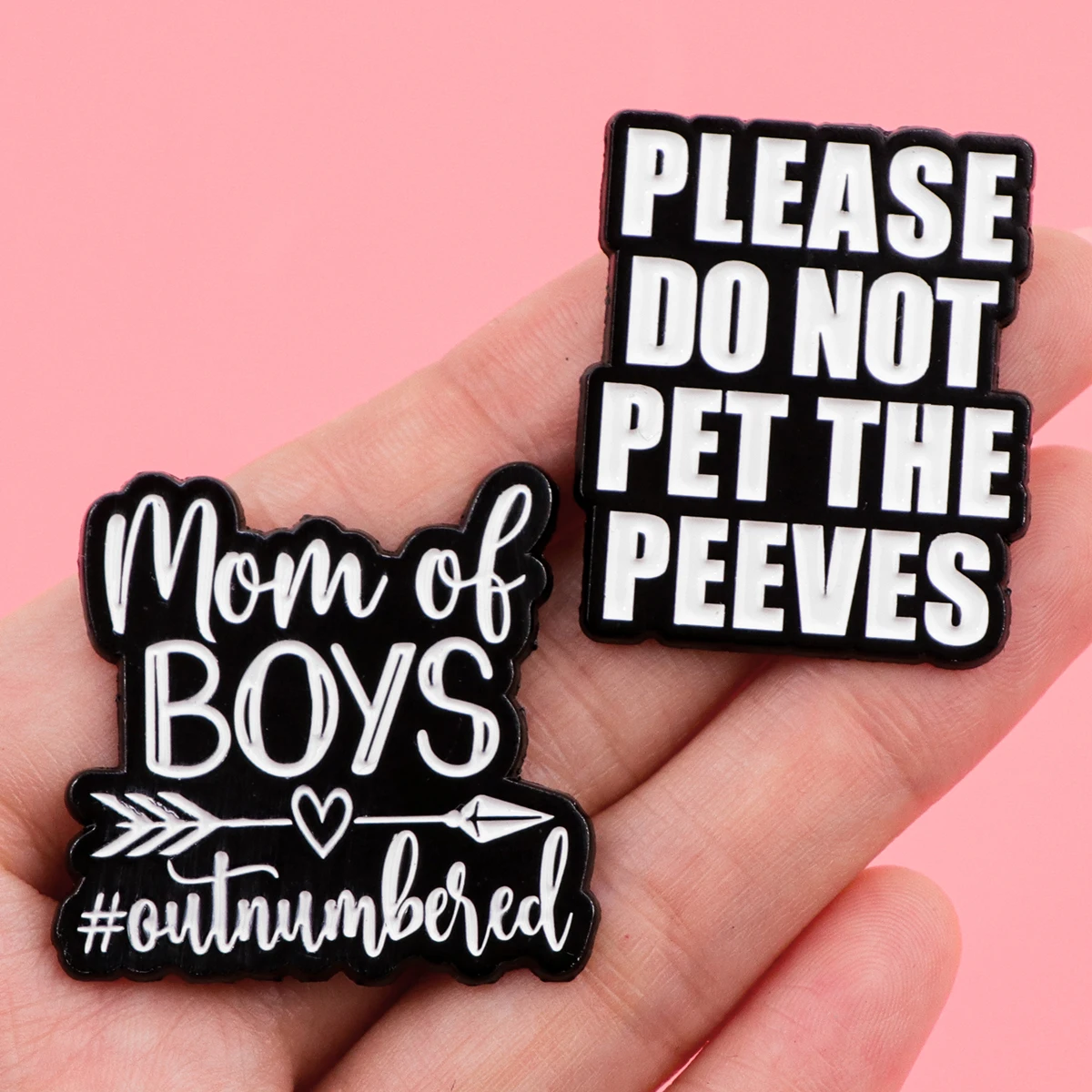 Mom of Boys Enamel Pin Cartoon Brooch Pines Lapel Pins Quotes Badge on Backpack Clothing Accessories Novelty Jewelry Fun Gift