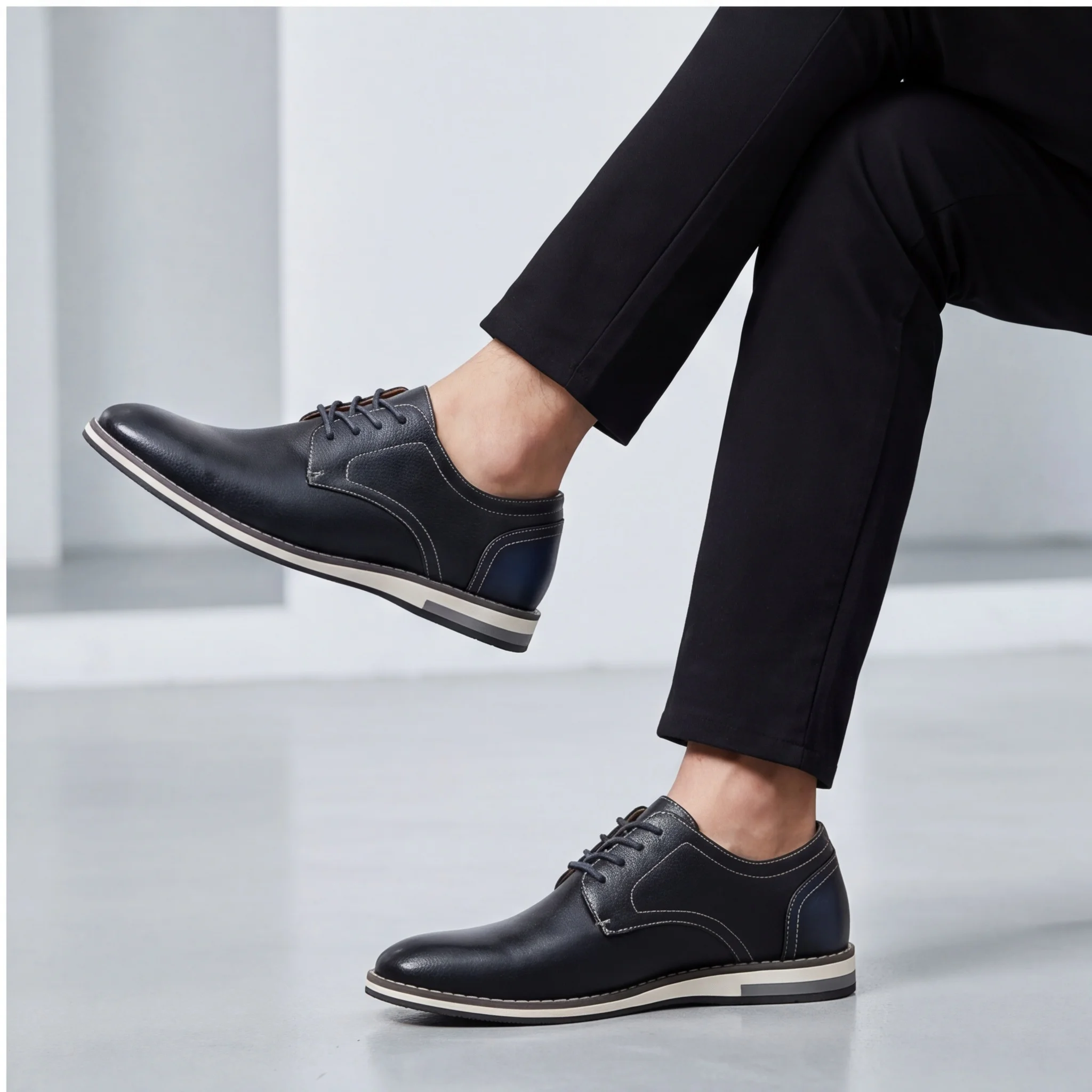 Men's Casual Shoes White Midsole Stripe Shoes For Man Daily Wear Man Shoes Clean Low-Cut Profile Men Casual Shoes