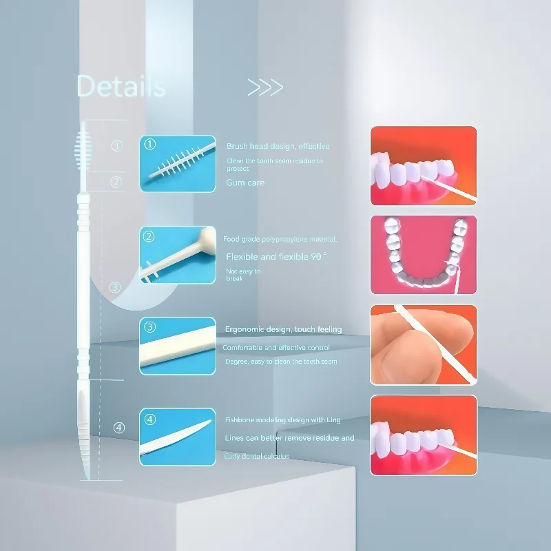 200 قطعة/صندوق مزدوج نهاية المتاح خيط تنظيف الأسنان فرشاة الأسنان مسواك العناية بصحة الفم الأسرة محاصر المحمولة مجموعة