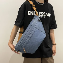Women Chest Bags Street Style Waist Bag Denim Shoulder Bag Unisex Large Capacity Fanny Packs Casual Crossbody Belt Bag