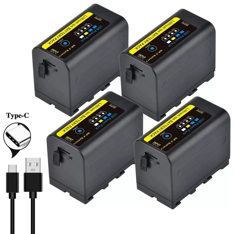 6400mAh NP F750  NP  F770  LED  Power  Indicator Light, Long-lasting and Durable Digital Battery