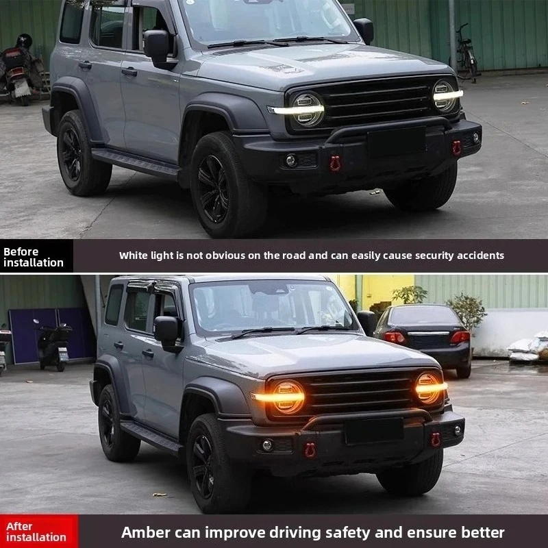 For Tank 300 modified yellow daytime running light color change module wireless remote control switch plug and installation