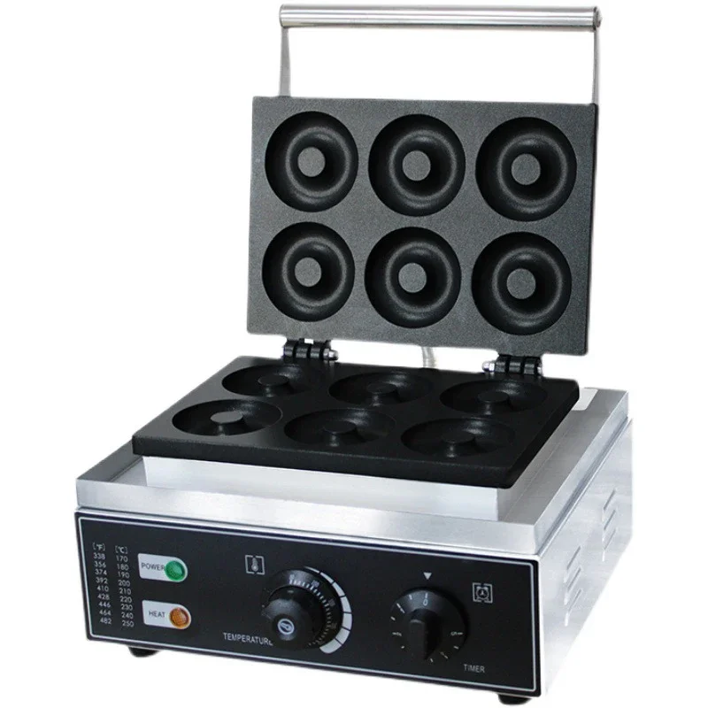 1550W Electric Donut Making Machine 6 Holes Donut Maker Machine Non-Stick Mini Donuts Machine Commercial Snack Machine