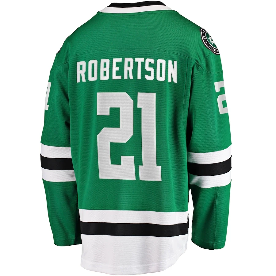 2025 Custom Embroidery Dallas Hockey Jersey Men Women Youth Kelly Green Ice Hockey Uniform