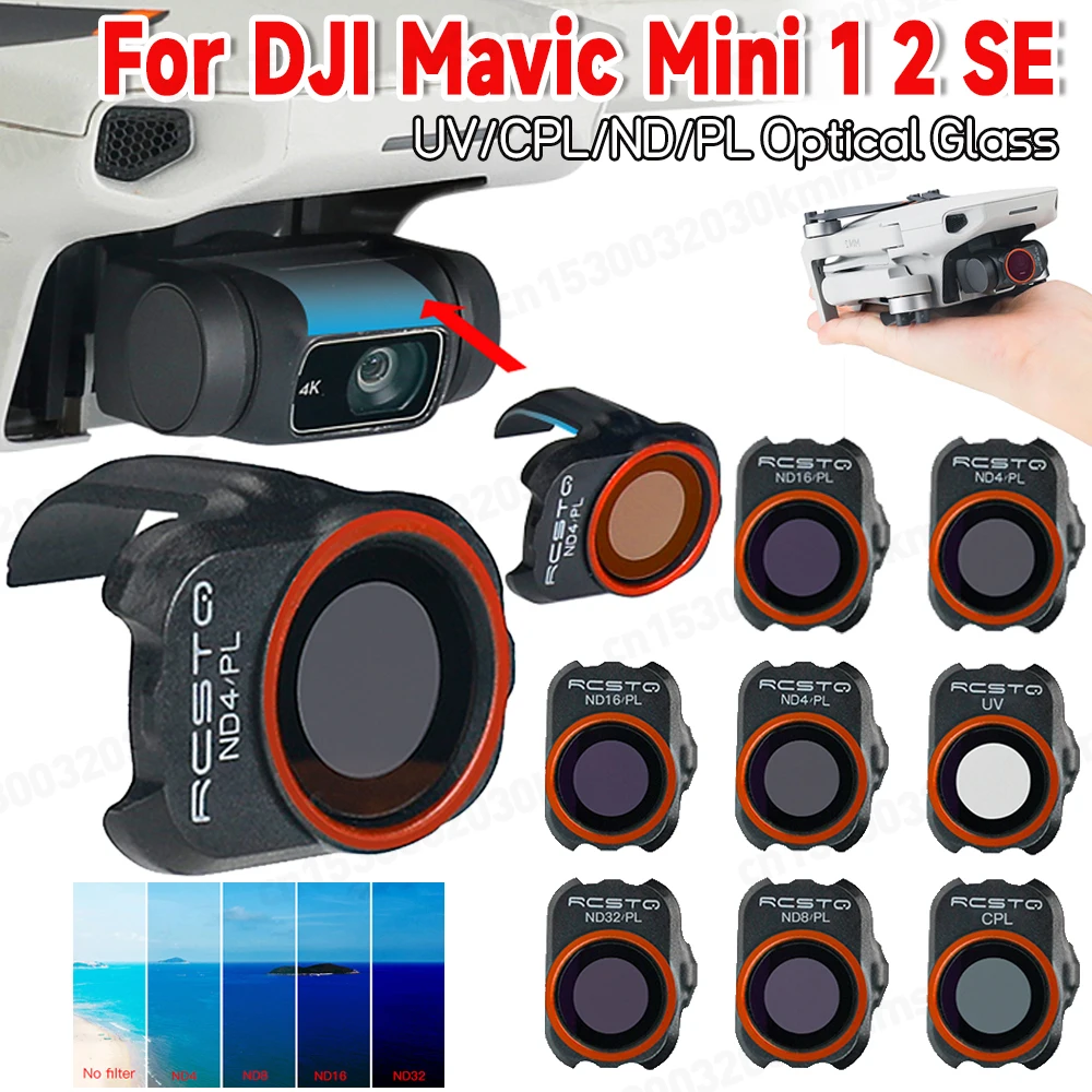 New DJI Mini 2 Camera Lens Filter for DJI Mavic MINI 1/2/SE Drone Filter Set UV/CPL/4ND PL/8 ND PL/16ND PL/32 ND PL Accessories