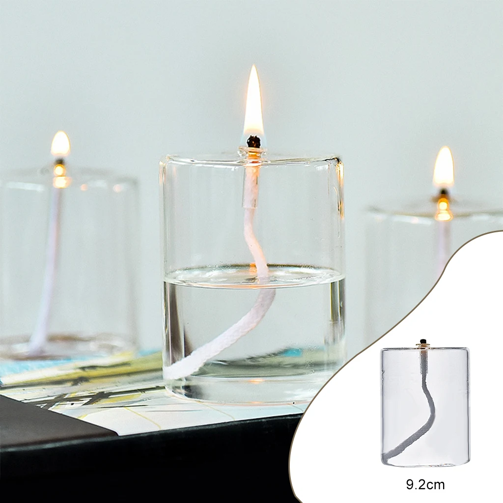 Refillable Glass Oil Candle Oil Lamp Candle Holders Tea Light Candlestick for Bedroom Wedding Dining Party Holiday Decoration