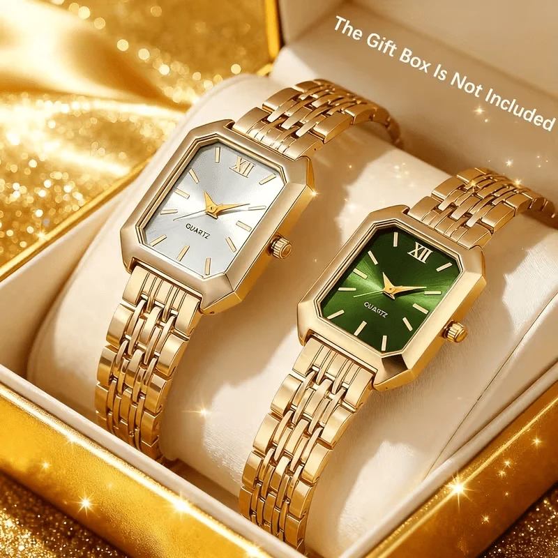2Pcs Ladies' Elegant Fashion Watch Set For Daily Wear, Ideal Gift For Friends & Family On Valentine's Day, Easter And Birthdays.