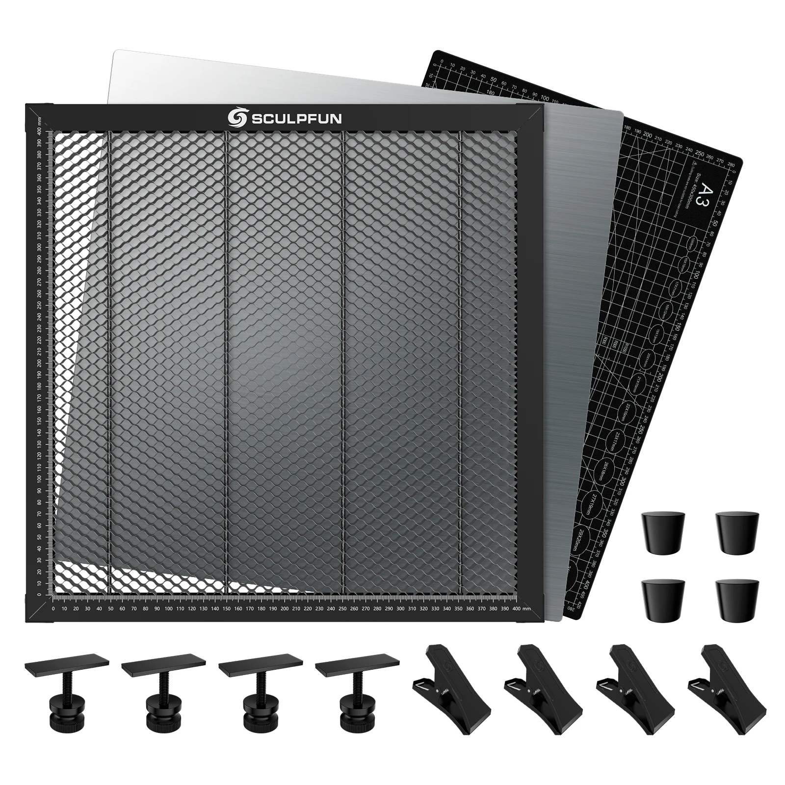 H3 400x400mm Laser Cutting Honeycomb Panel Workbench Suitable for Diode CO2 Laser Engraving Machine Professional Metal Clamps