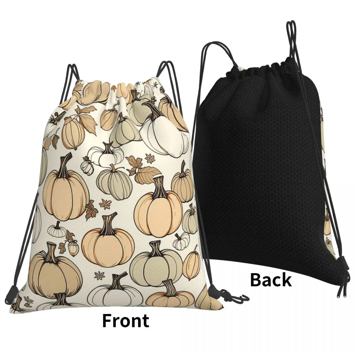 Pumpkins And Squashes For Autumn Backpacks Portable Drawstring Bags Sports Bag Book Bags for Man Woman Students