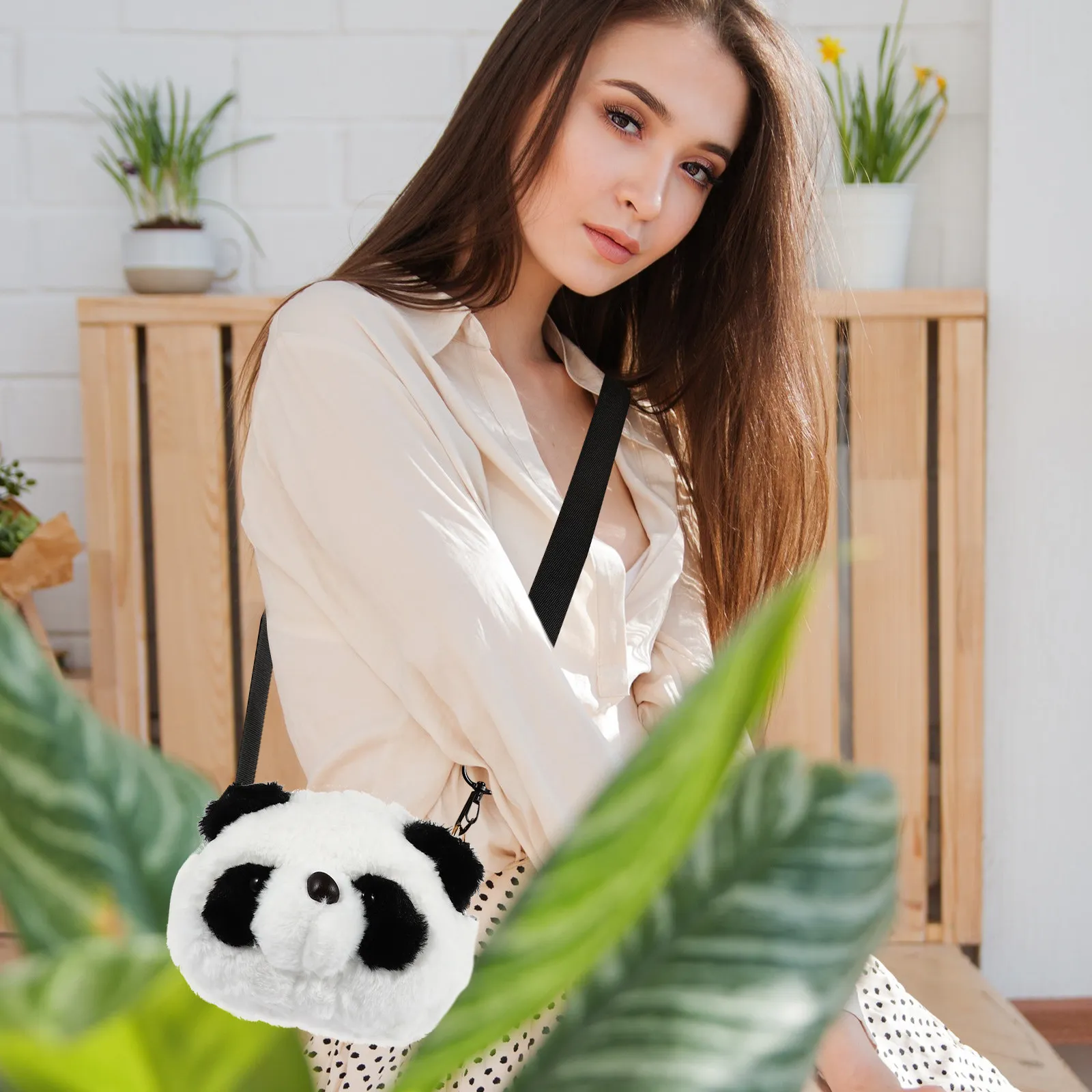 Panda Shape Storage Bag Lightweight Easy Carry Simple Design Suitable for Multiple Occasions Work School Travel Beach Holiday