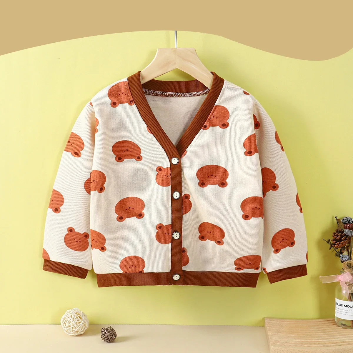 Children's clothing cardigan jacket knitted spring and autumn styles, versatile for both men and women пальто для девочки，W181 image 2