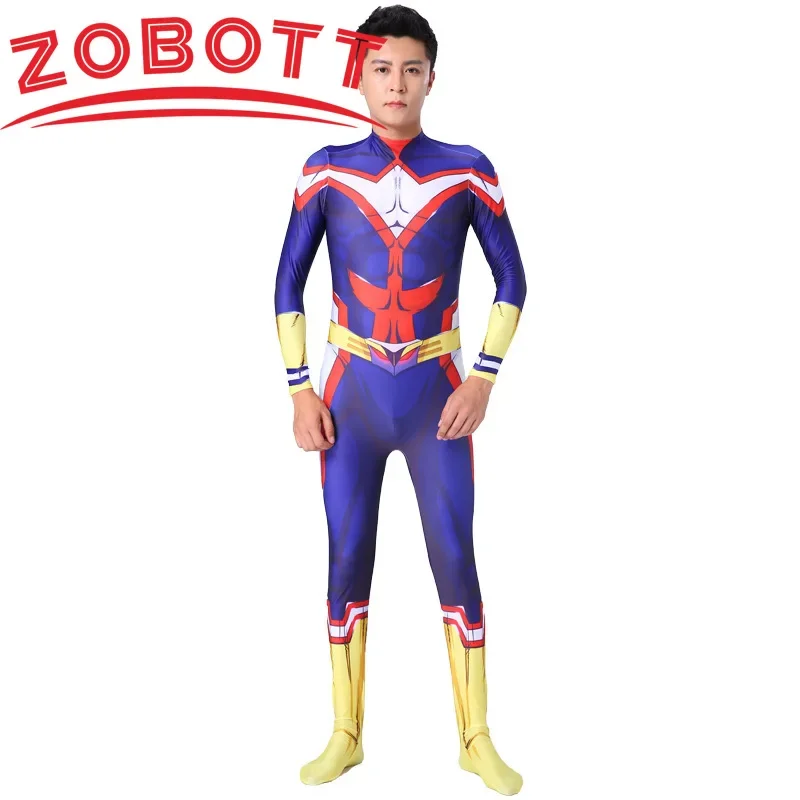 Disfraz de Anime My Hero Academia All·Might, medias para hombre, ropa de combate, disfraz de Halloween, mono de actuación