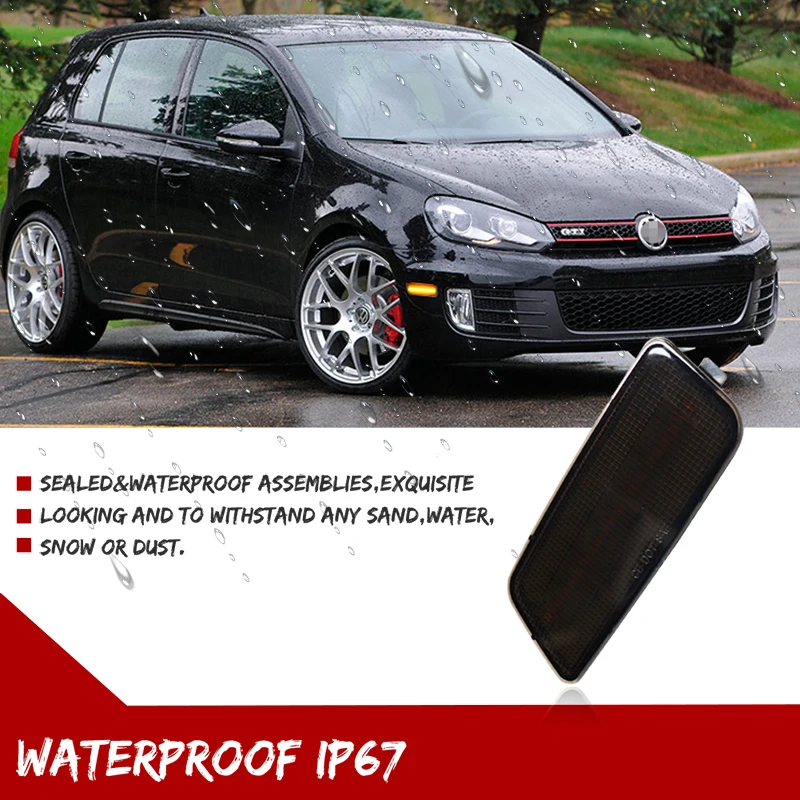 White LED Front Side Marker Indicator Lights For Volkswagen MK6 GTI 2010-2014 Front Side Fender Parking Light 5K0-945-071