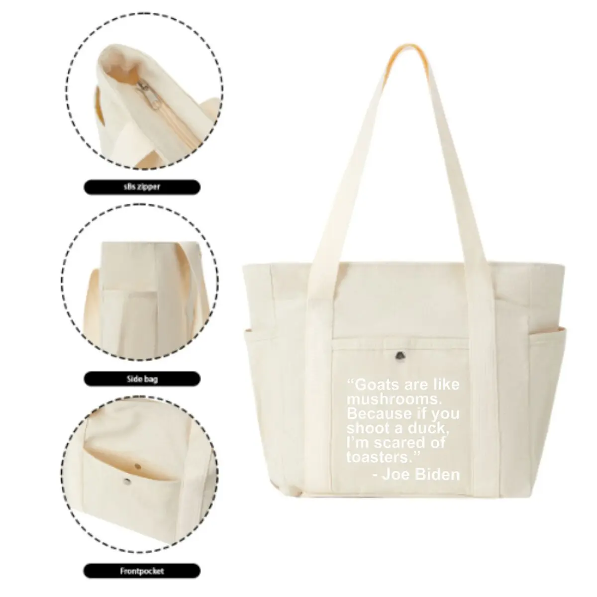 Goats And Toasters Odd Durable Canvas Bag Female Simple Office Work Bag