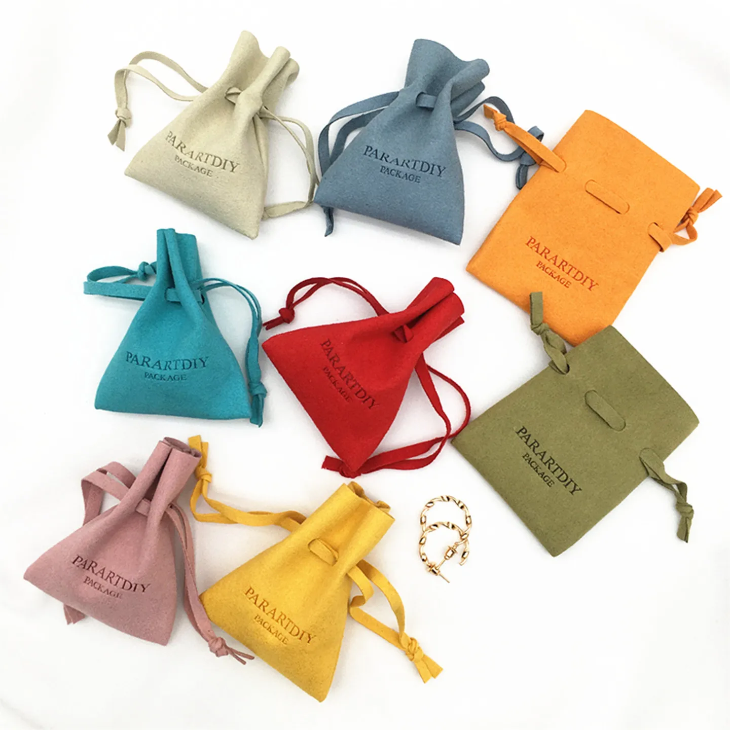 50 green microfiber personalized color logo drawstring bags custom bags jewelry bags necklace bags packaging bags