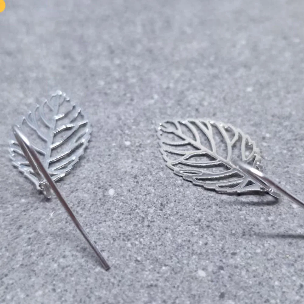 Leaf earrings, hypoallergenic ear hooks, silver leaf earrings, tree shaped earrings, pure silver ear hooks, gifts for her